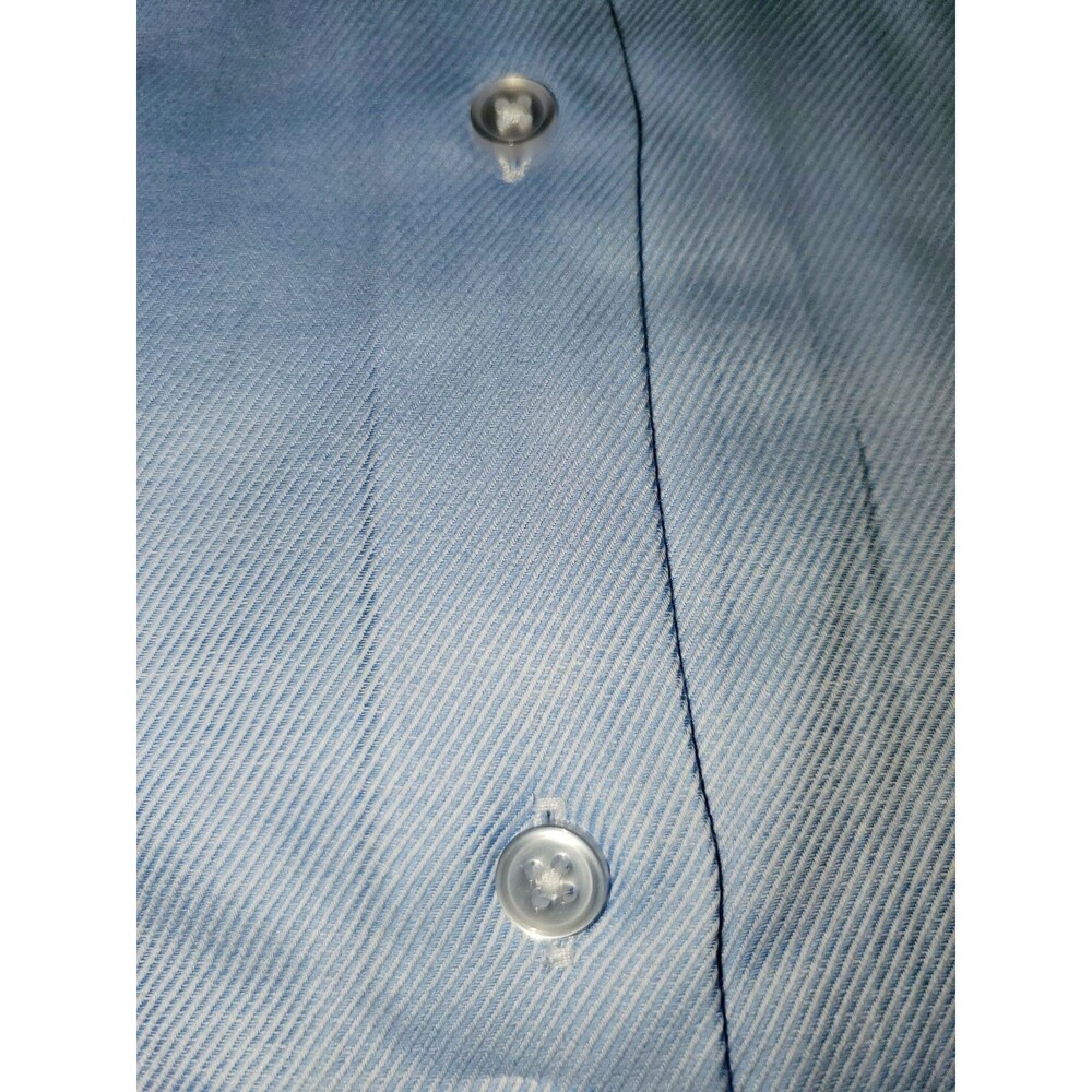 NWT Stacy Adams Modern Fit Dress Shirt Blue 15.5 32/33 M Cotton Button Down Mens - Picture 9 of 11